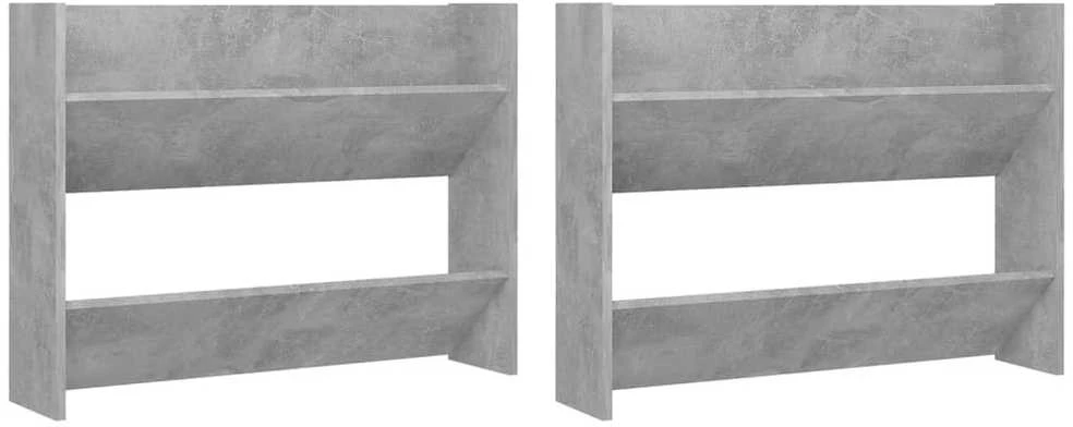 Sieninės spintelės batams, 2vnt., pilkos, 80x18x60cm, MDP