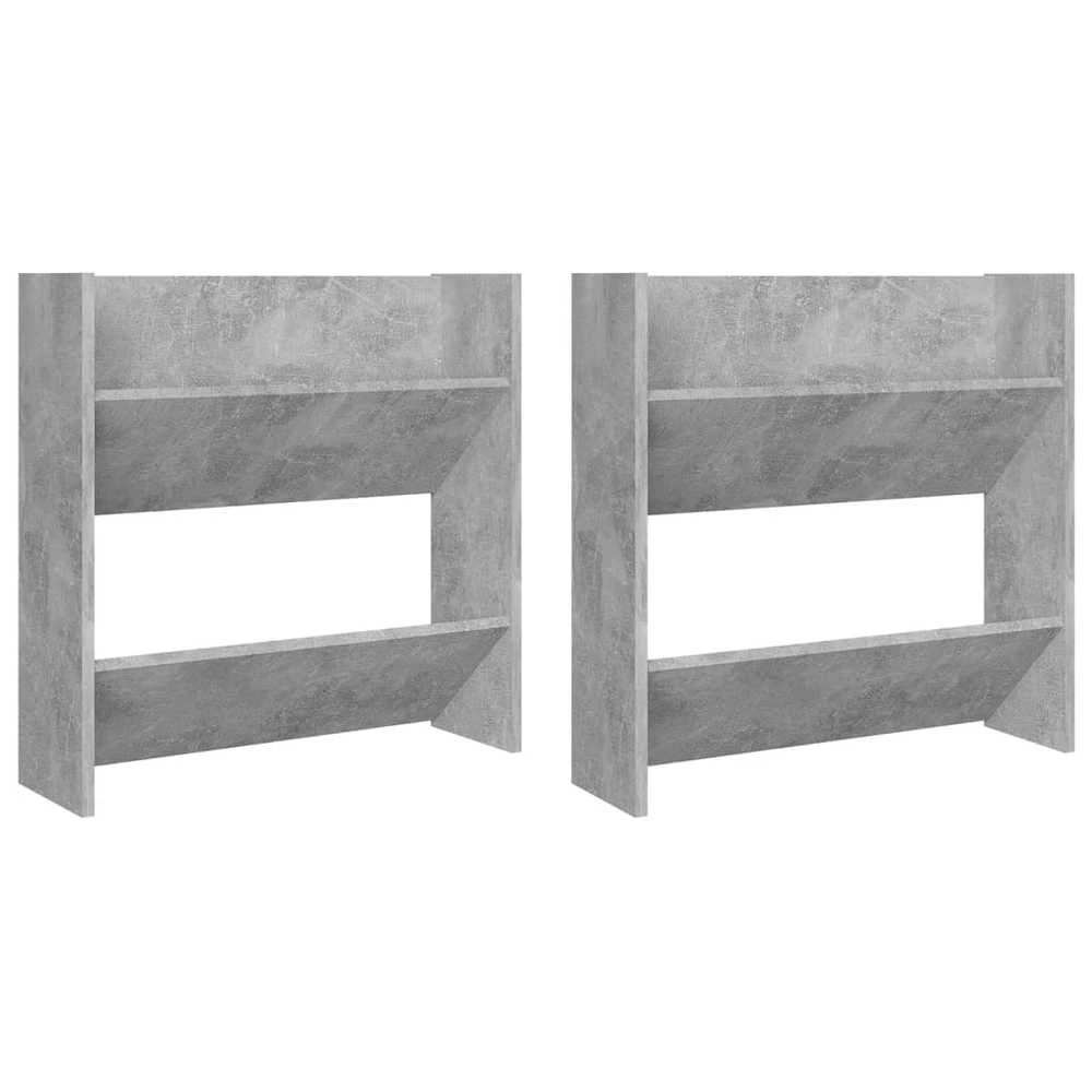 Sieninės spintelės batams, 2vnt., pilkos, 60x18x60cm, MDP