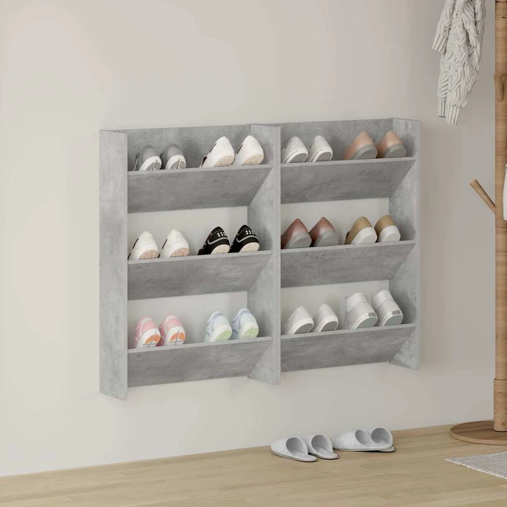 Sieninės spintelės batams, 2vnt., pilkos, 60x18x90cm, MDP