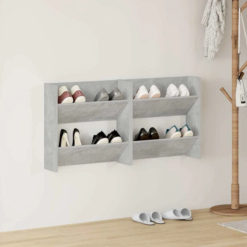 Sieninės spintelės batams, 2vnt., pilkos, 60x18x60cm, MDP