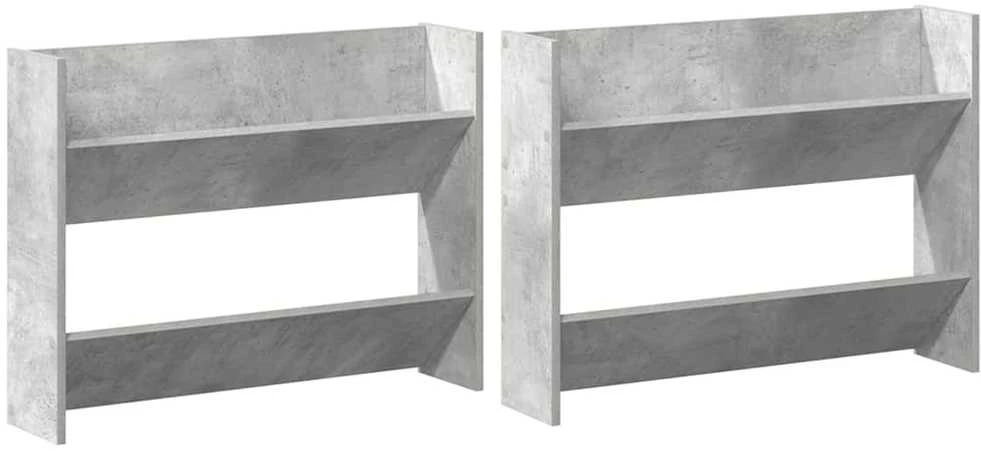 Sieninės spintelės batams, 2vnt., pilkos, 80x18x60cm, MDP