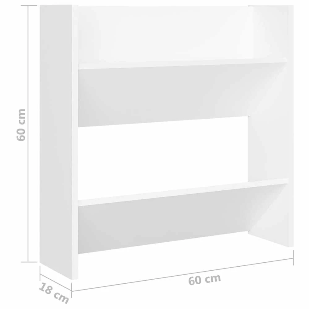 Sieninės spintelės batams, 4vnt., baltos, 60x18x60cm, MDP