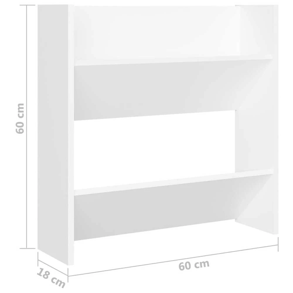 Sieninės spintelės batams, 4vnt., baltos, 60x18x60cm, MDP