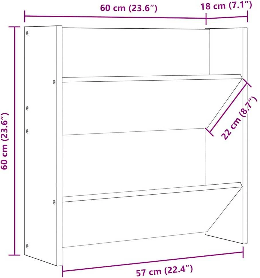 Sieninės spintelės batams, 4vnt., baltos, 60x18x60cm, MDP