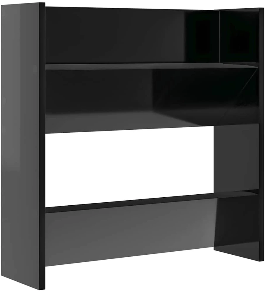 Sieninės spintelės batams, 4vnt., juodos, 60x18x60cm, mediena