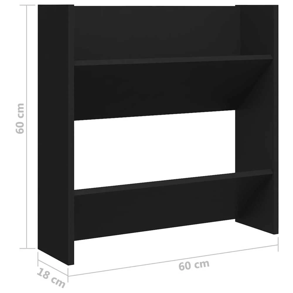 Sieninės spintelės batams, 4vnt., juodos, 60x18x60cm, mediena