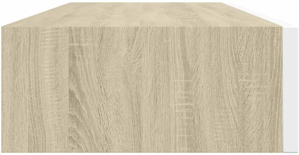 Lentynos su stalčiais, 2vnt., ąžuolo/baltos, 60x23,5x10cm, MDF