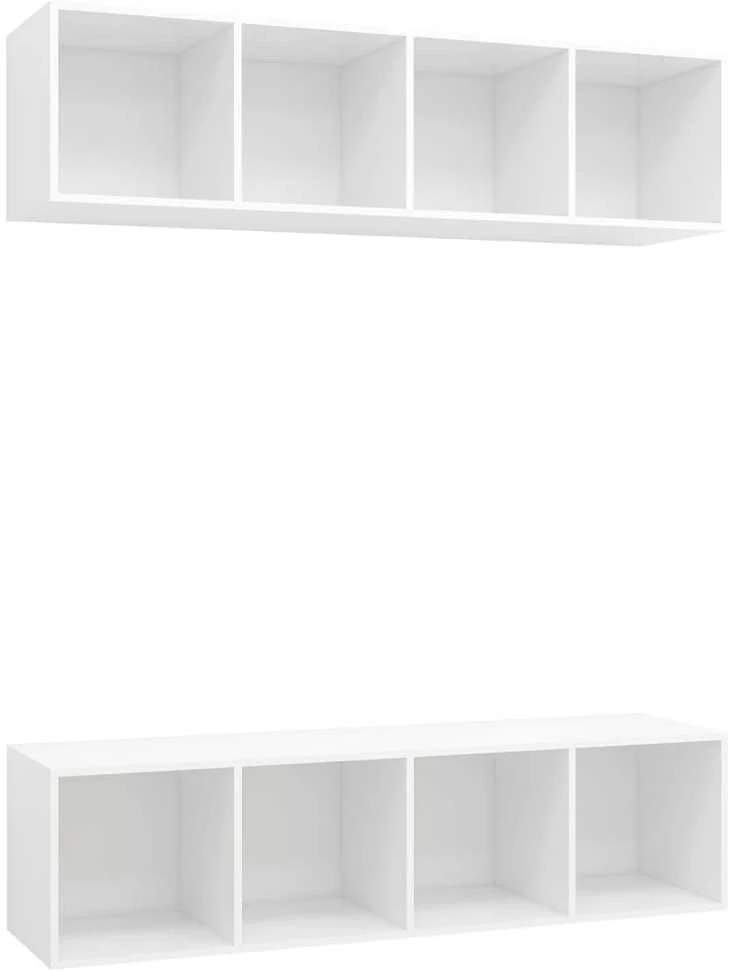 Sieninės televizoriaus spintelės, 2vnt., baltos, mediena