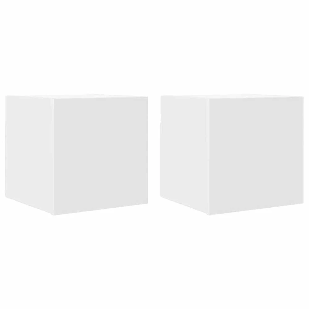Sieninės televizoriaus spintelės, 2vnt., baltos, 30,5x30x30cm