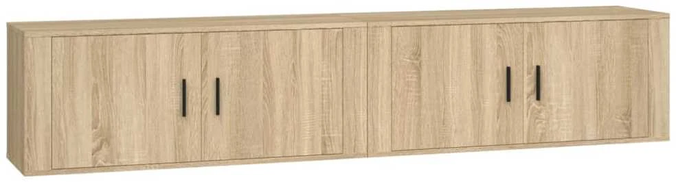TV staliukas Sieninės televizoriaus spintelės, 2vnt., ąžuolo, 100x34,5x40cm
