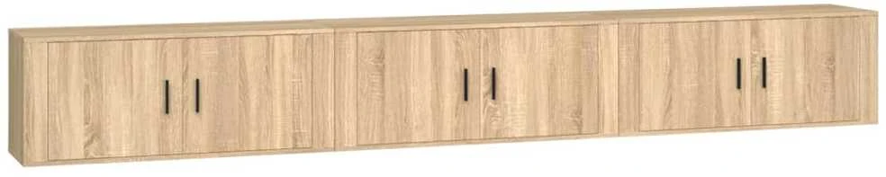 TV staliukas Sieninės televizoriaus spintelės, 3vnt., ąžuolo, 100x34,5x40cm