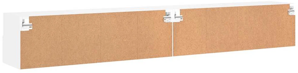 TV staliukas Sieninės TV spintelės, 2vnt., baltos, 100x30x30cm, mediena
