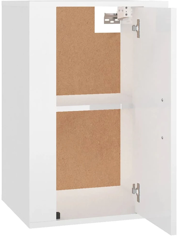 Sieninės TV spintelės, 2vnt., baltos, 40x34,5x60cm, blizgios