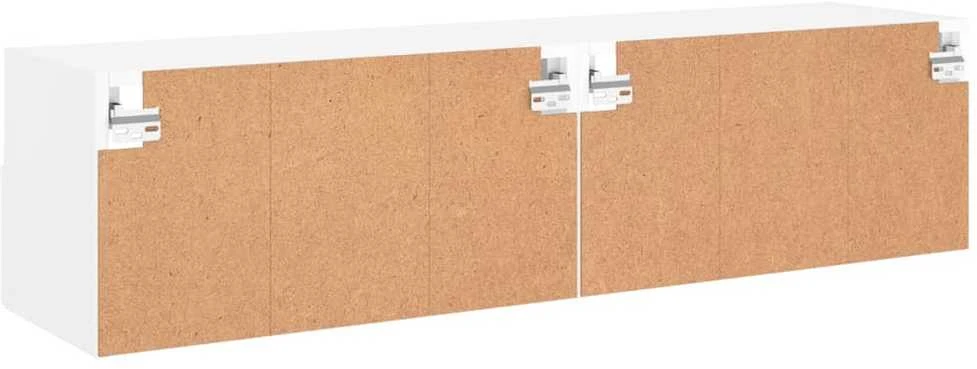 TV staliukas Sieninės TV spintelės, 2vnt., baltos, 60x30x30cm, mediena