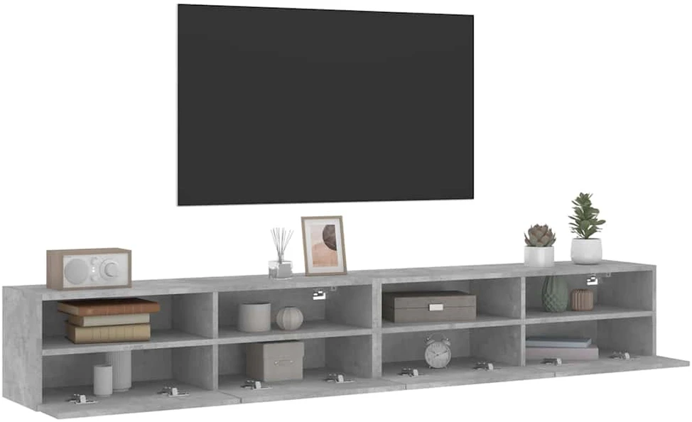TV staliukas Sieninės TV spintelės, 2vnt., betono, 100x30x30cm, mediena