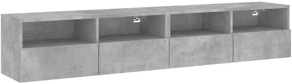 TV staliukas Sieninės TV spintelės, 2vnt., betono, 80x30x30cm, mediena