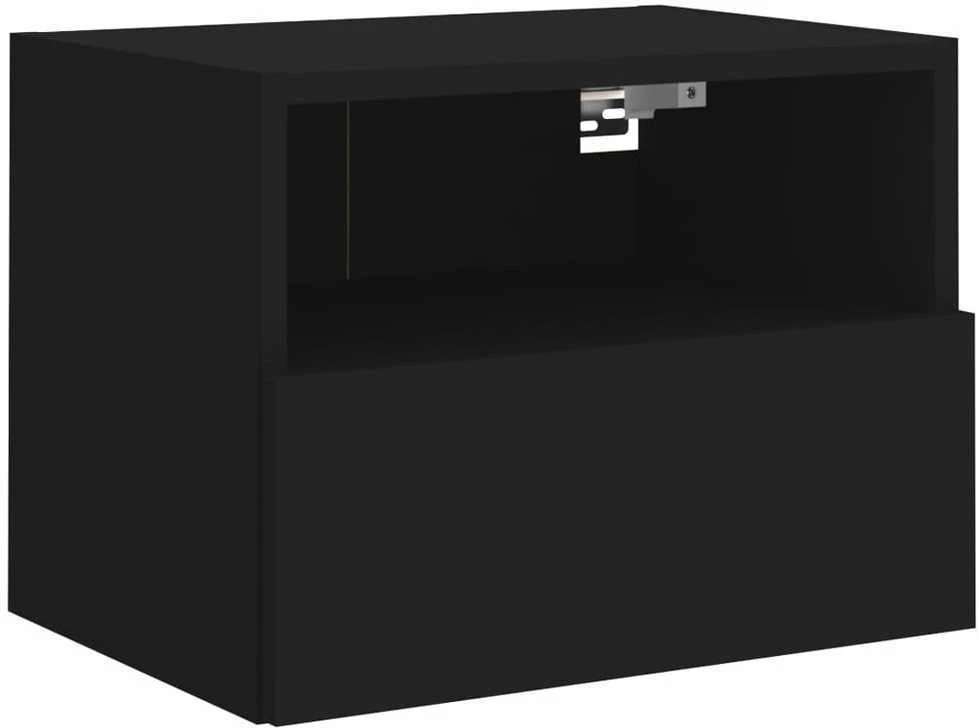 TV staliukas Sieninės TV spintelės, 2vnt., juodos, 40x30x30cm, mediena
