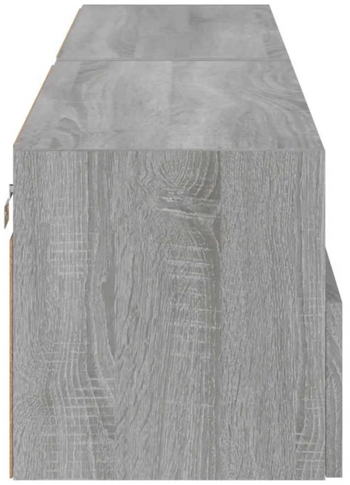 TV staliukas Sieninės TV spintelės, 2vnt., pilkos, 80x30x30cm, mediena