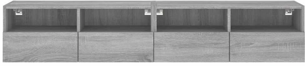 TV staliukas Sieninės TV spintelės, 2vnt., pilkos, 80x30x30cm, mediena