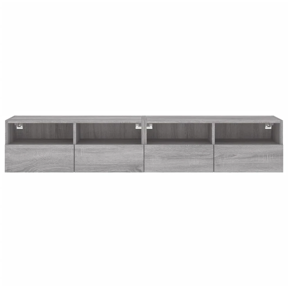 TV staliukas Sieninės TV spintelės, 2vnt., pilkos, 80x30x30cm, mediena