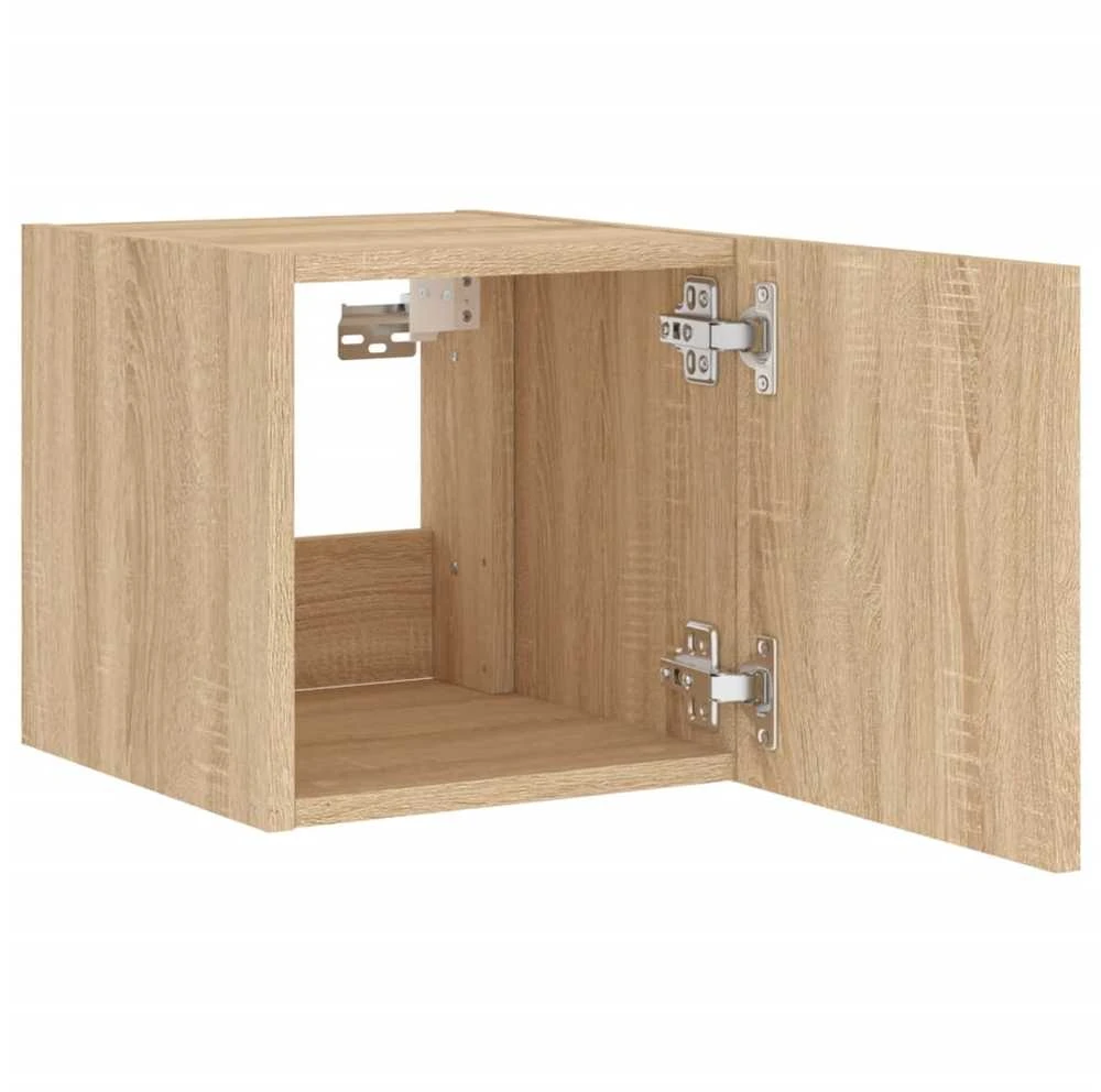 TV staliukas Sieninės TV spintelės su LED, 2vnt., ąžuolo, 30,5x35x30cm