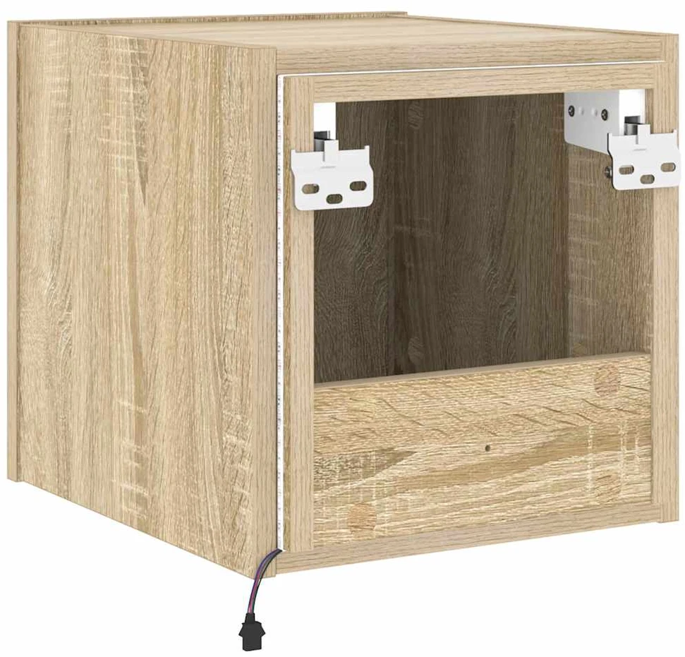 TV staliukas Sieninės TV spintelės su LED, 2vnt., ąžuolo, 30,5x35x30cm