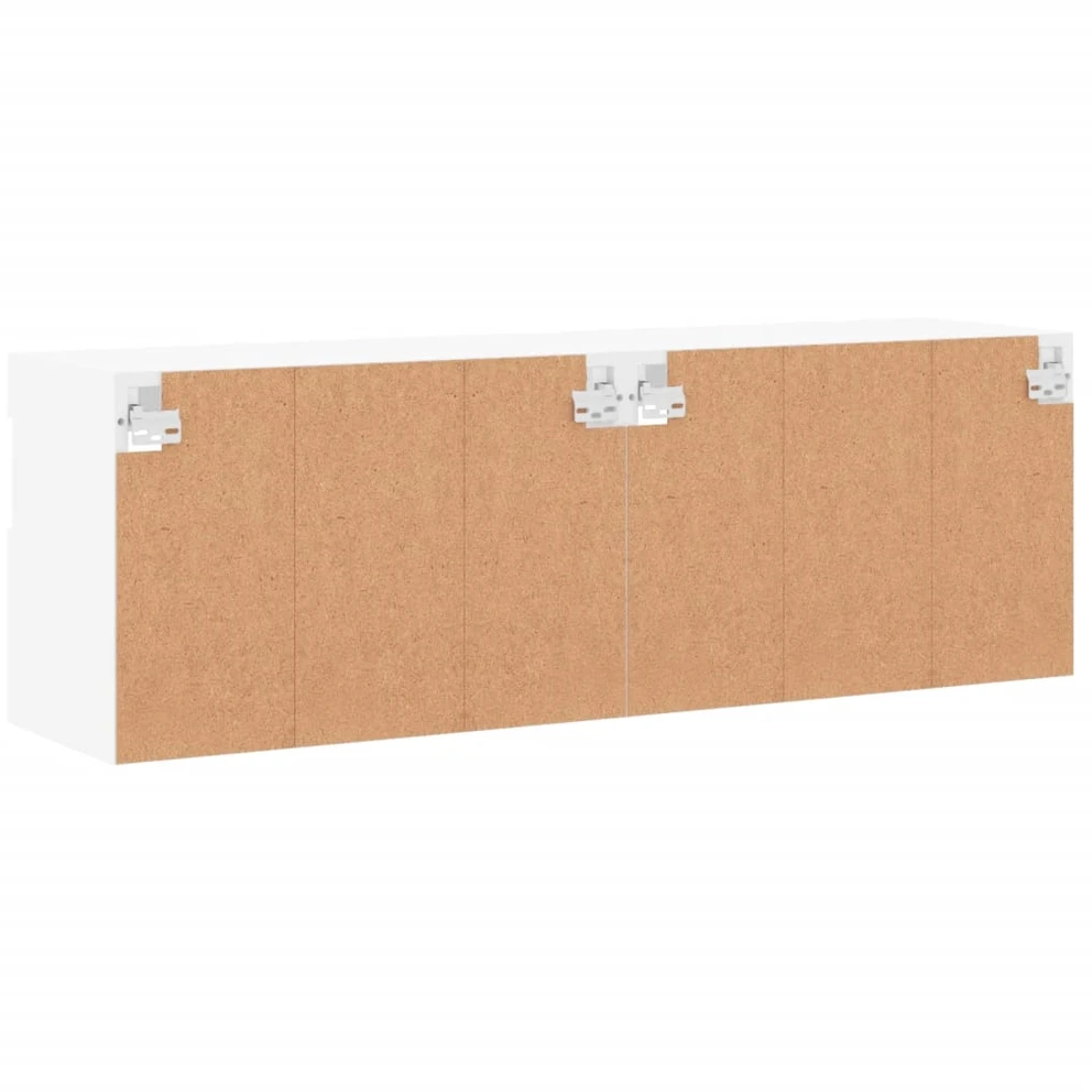TV staliukas Sieninės TV spintelės su LED, 2vnt., baltos, 60x30x40cm