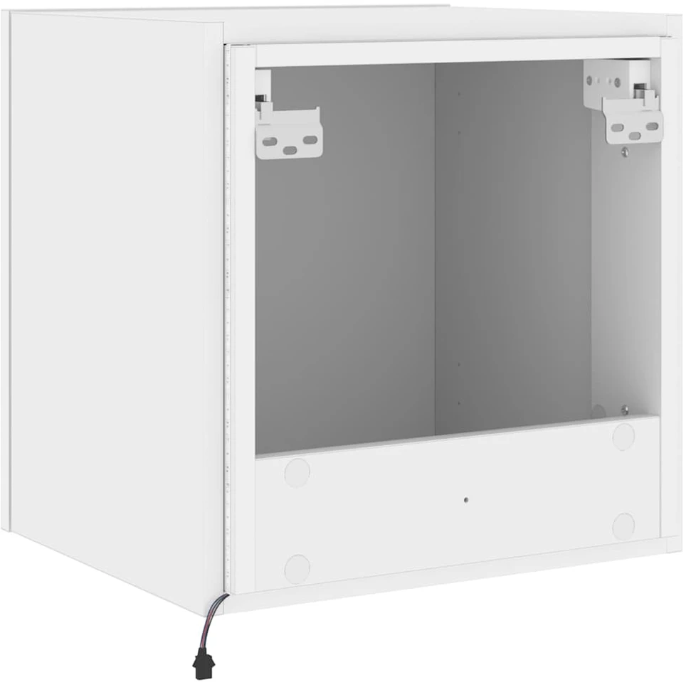 TV staliukas Sieninės TV spintelės su LED, 2vnt., baltos, 40,5x35x40cm