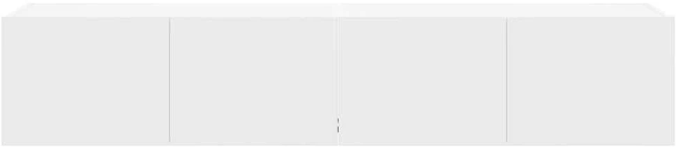 TV staliukas Sieninės TV spintelės su LED, 2vnt., baltos, 80x35x31cm