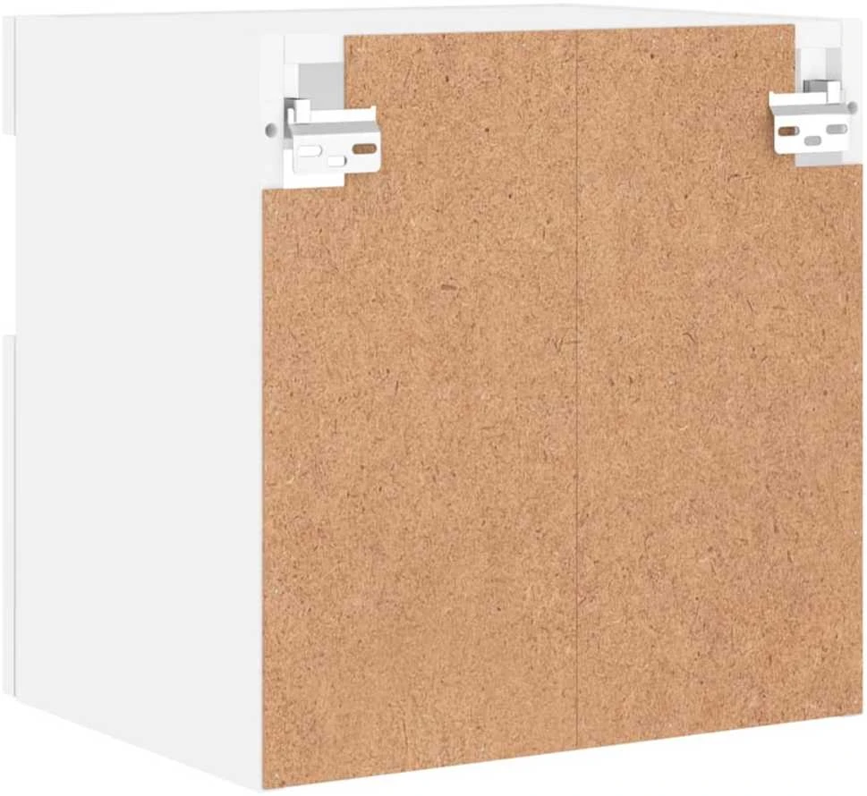 TV staliukas Sieninės TV spintelės su LED, 2vnt., baltos, 40x30x40cm