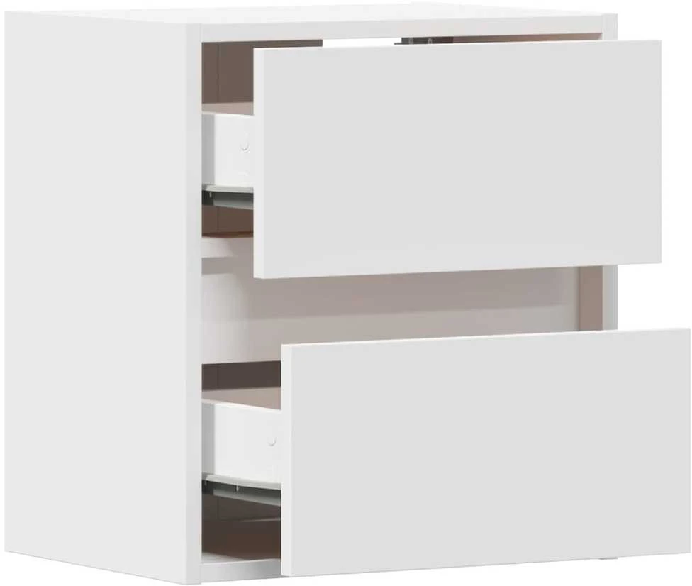 TV staliukas Sieninės TV spintelės su LED, 2vnt., baltos, 41x31x45cm