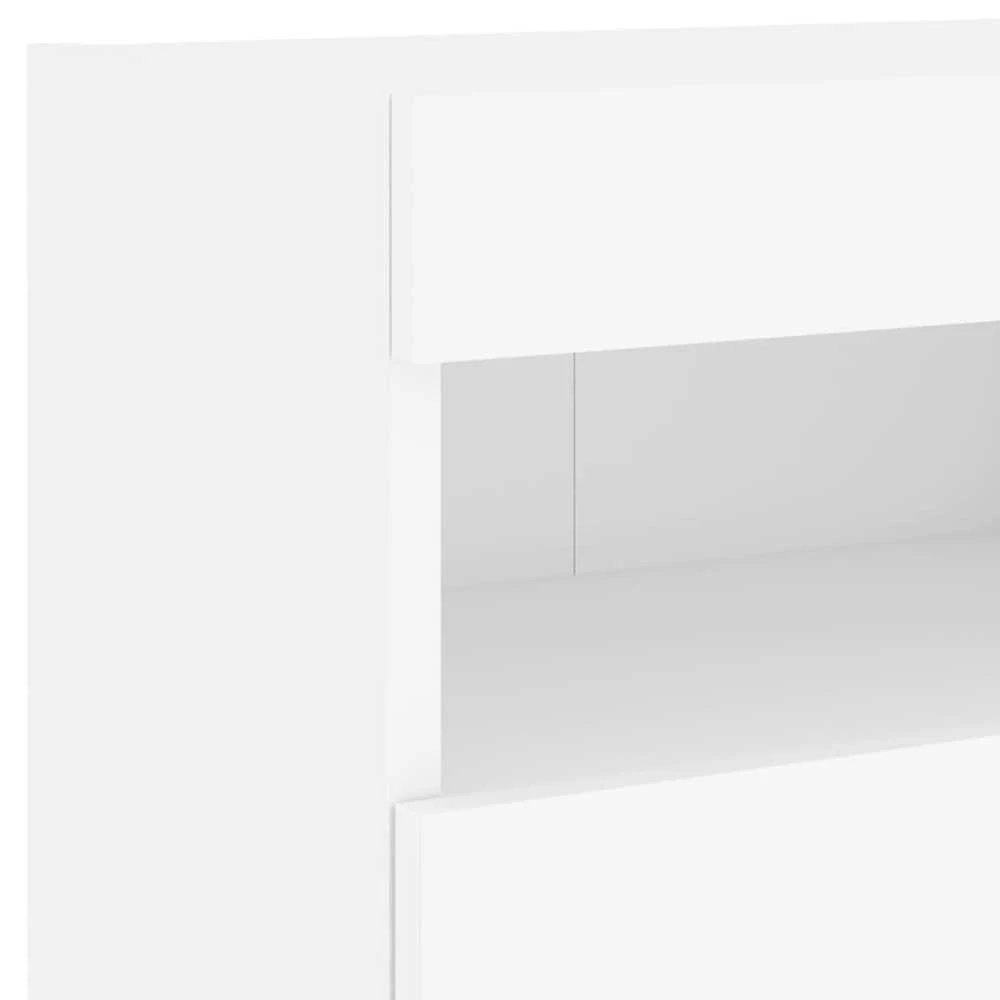 TV staliukas Sieninės TV spintelės su LED, 2vnt., baltos, 40x30x40cm