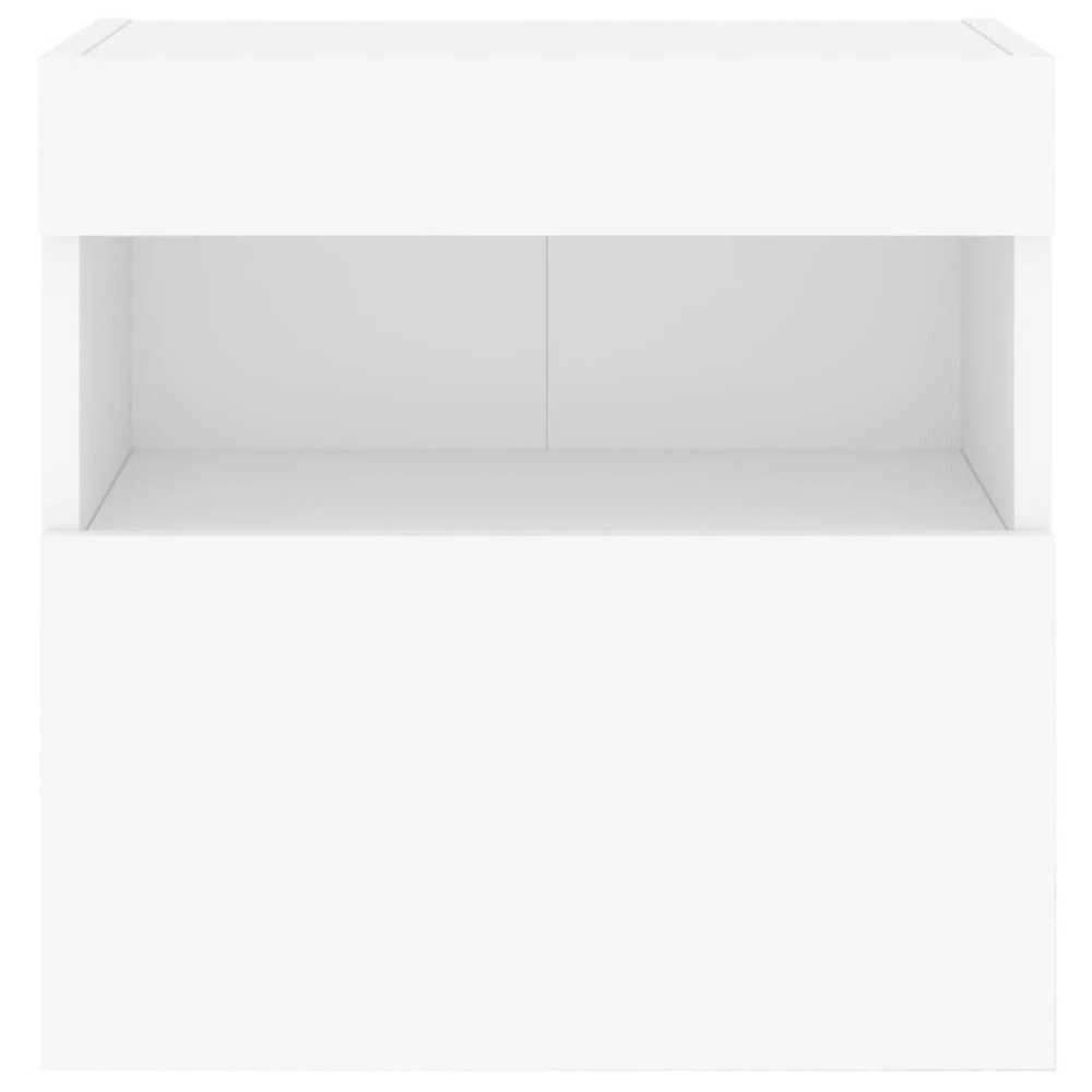 TV staliukas Sieninės TV spintelės su LED, 2vnt., baltos, 40x30x40cm