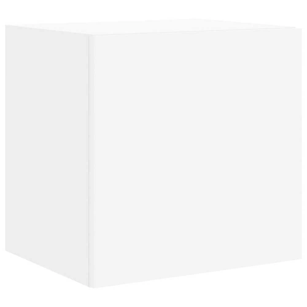 TV staliukas Sieninės TV spintelės su LED, 2vnt., baltos, 40,5x35x40cm