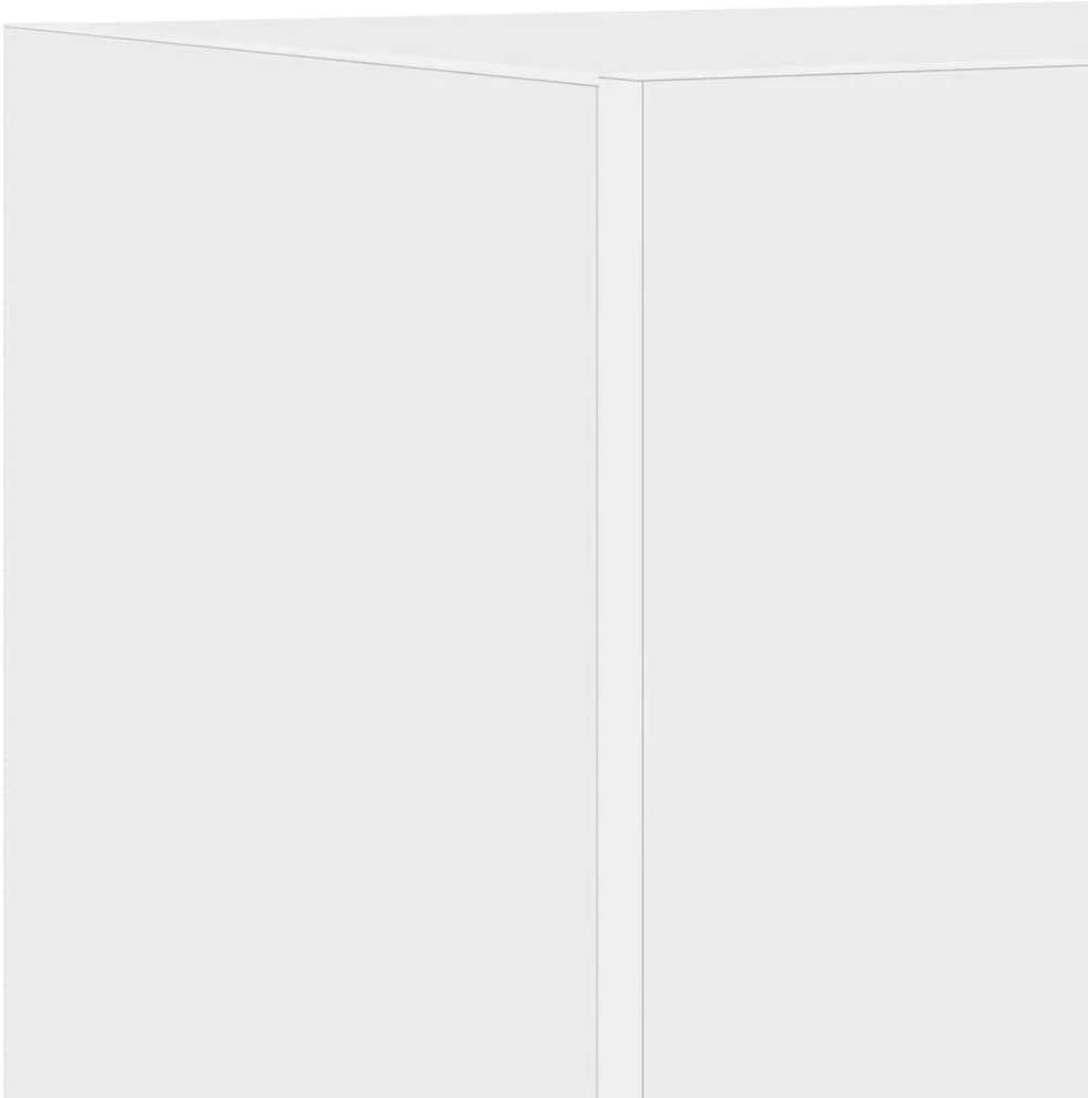 TV staliukas Sieninės TV spintelės su LED, 2vnt., baltos, 40,5x35x40cm