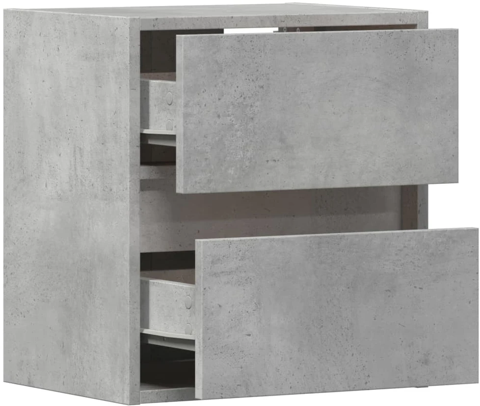 TV staliukas Sieninės TV spintelės su LED, 2vnt., betono pilkos, 41x31x45cm