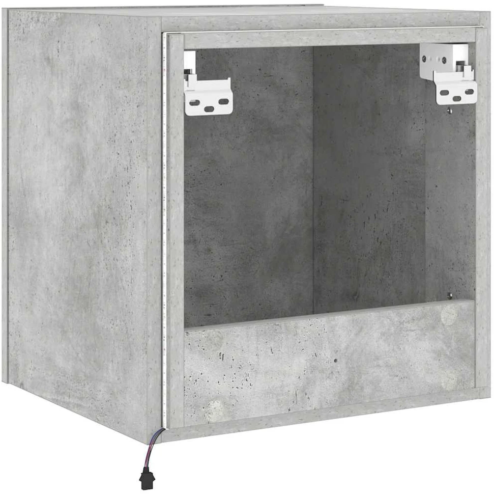 TV staliukas Sieninės TV spintelės su LED, 2vnt., betono, 40,5x35x40cm