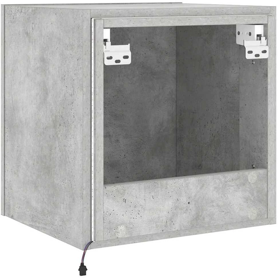 TV staliukas Sieninės TV spintelės su LED, 2vnt., betono, 40,5x35x40cm