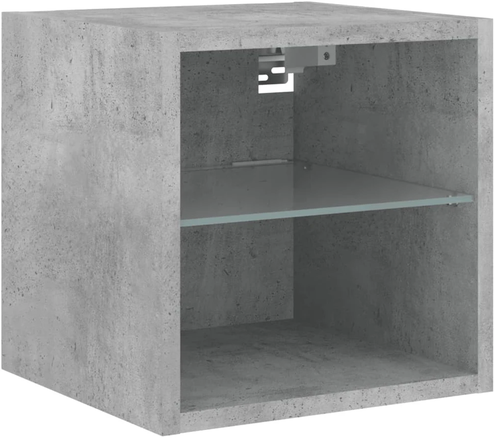 TV staliukas Sieninės TV spintelės su LED, 2vnt., betono, 30x28,5x30cm