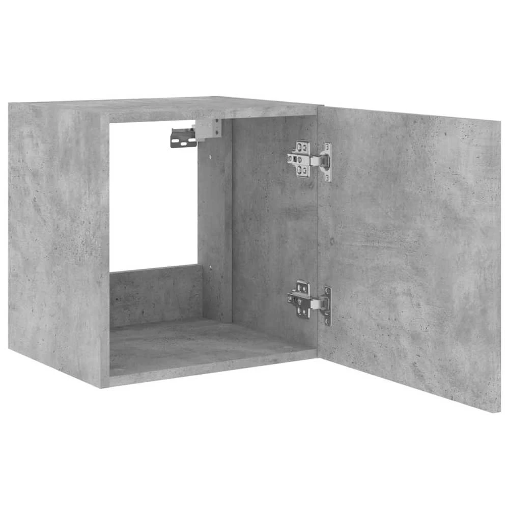 TV staliukas Sieninės TV spintelės su LED, 2vnt., betono, 40,5x35x40cm