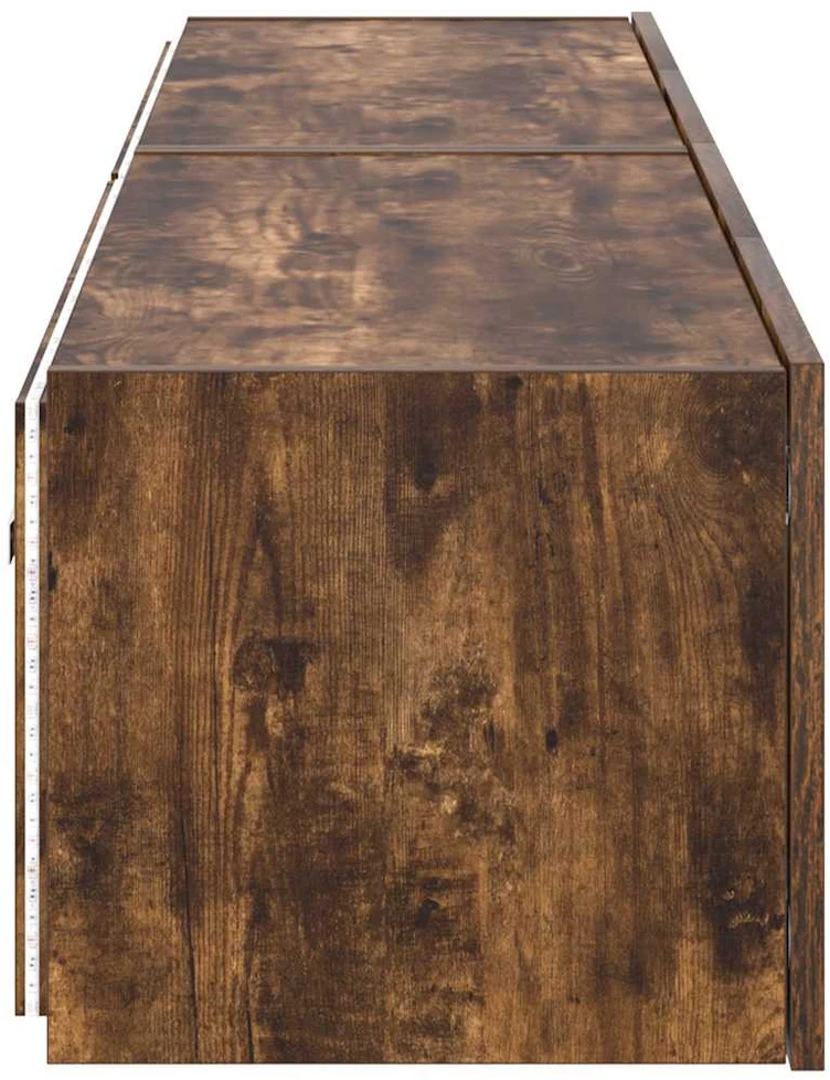 TV staliukas Sieninės TV spintelės su LED, 2vnt., dūminės ąžuolo, 80x35x31cm