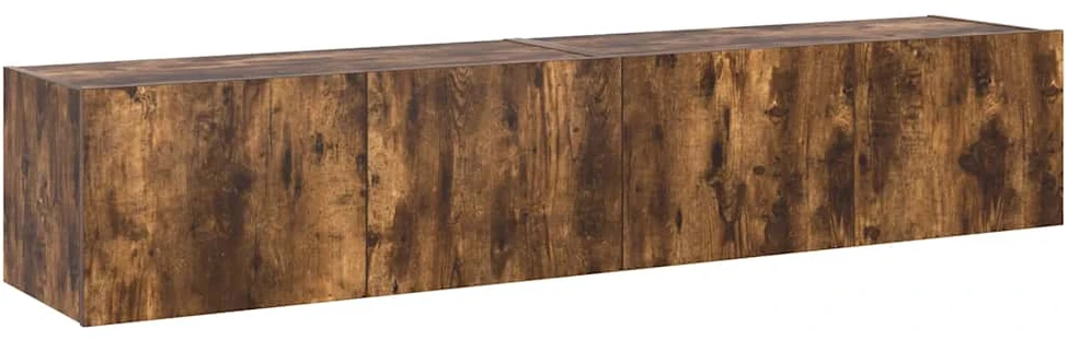 TV staliukas Sieninės TV spintelės su LED, 2vnt., dūminės ąžuolo, 80x35x31cm