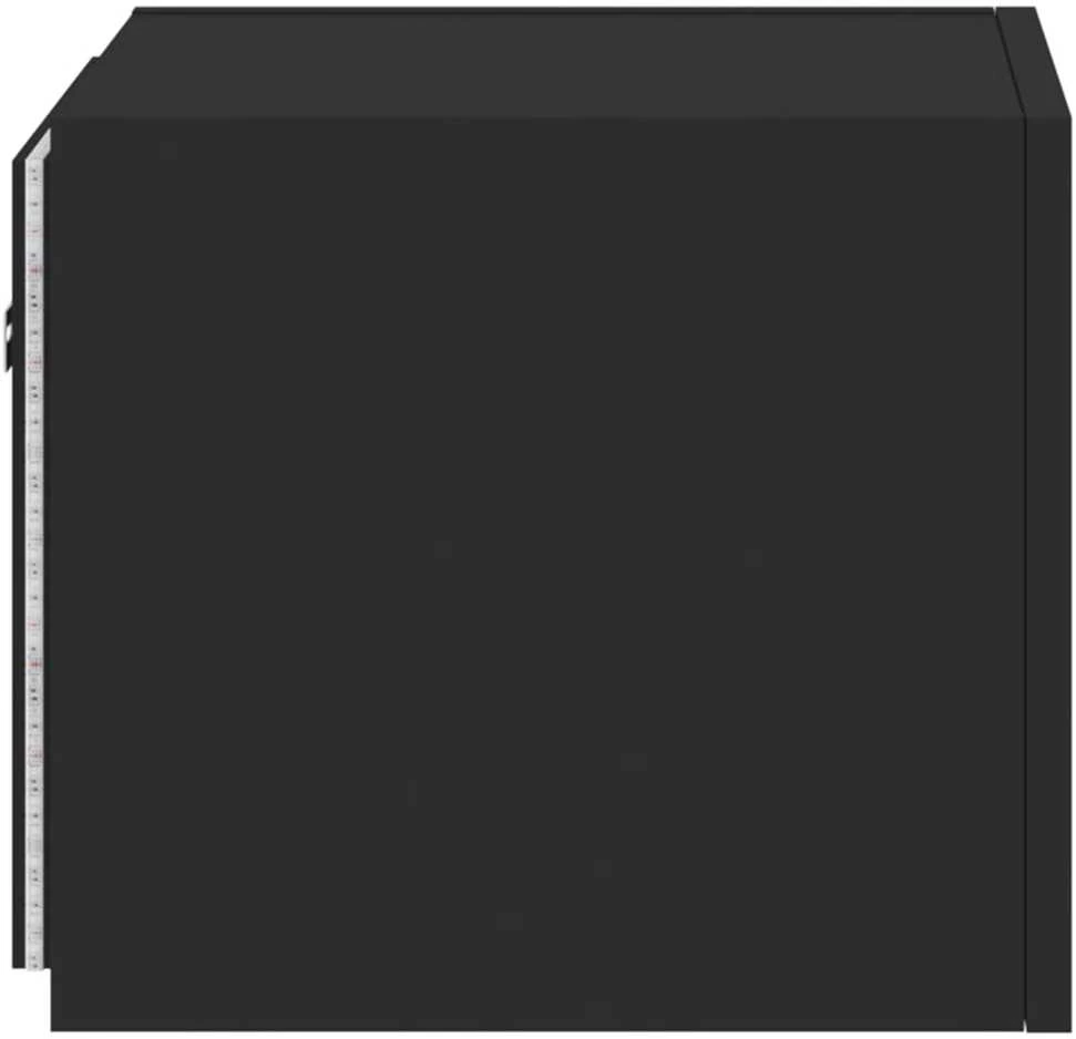 TV staliukas Sieninės TV spintelės su LED, 2vnt., juodos, 30,5x35x30cm