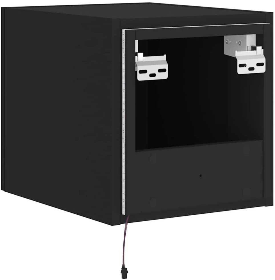 TV staliukas Sieninės TV spintelės su LED, 2vnt., juodos, 30,5x35x30cm