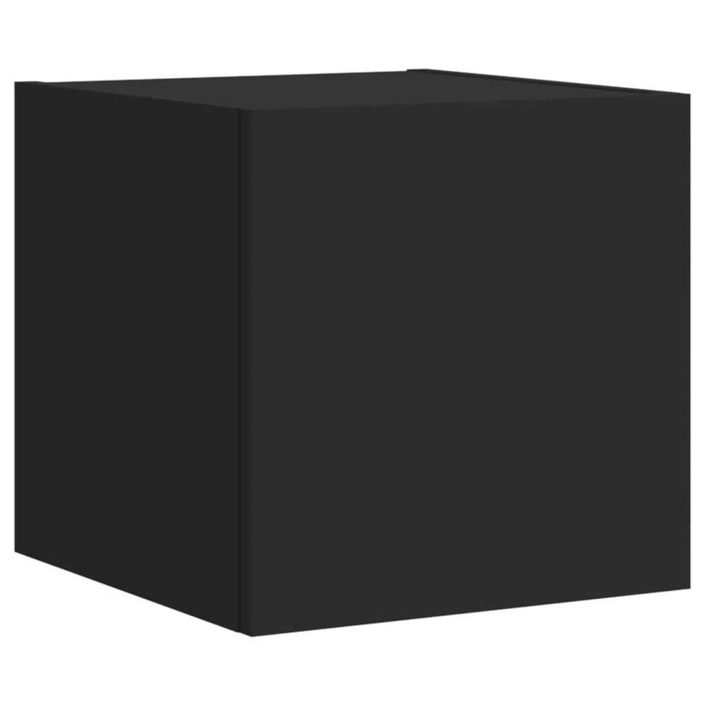TV staliukas Sieninės TV spintelės su LED, 2vnt., juodos, 30,5x35x30cm