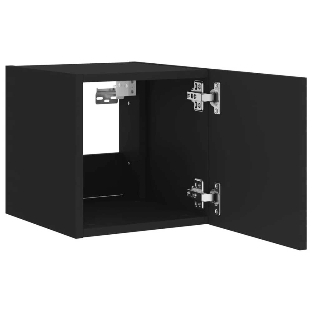 TV staliukas Sieninės TV spintelės su LED, 2vnt., juodos, 30,5x35x30cm