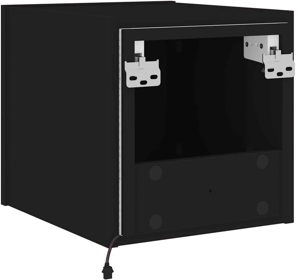 TV staliukas Sieninės TV spintelės su LED, 2vnt., juodos, 30,5x35x30cm