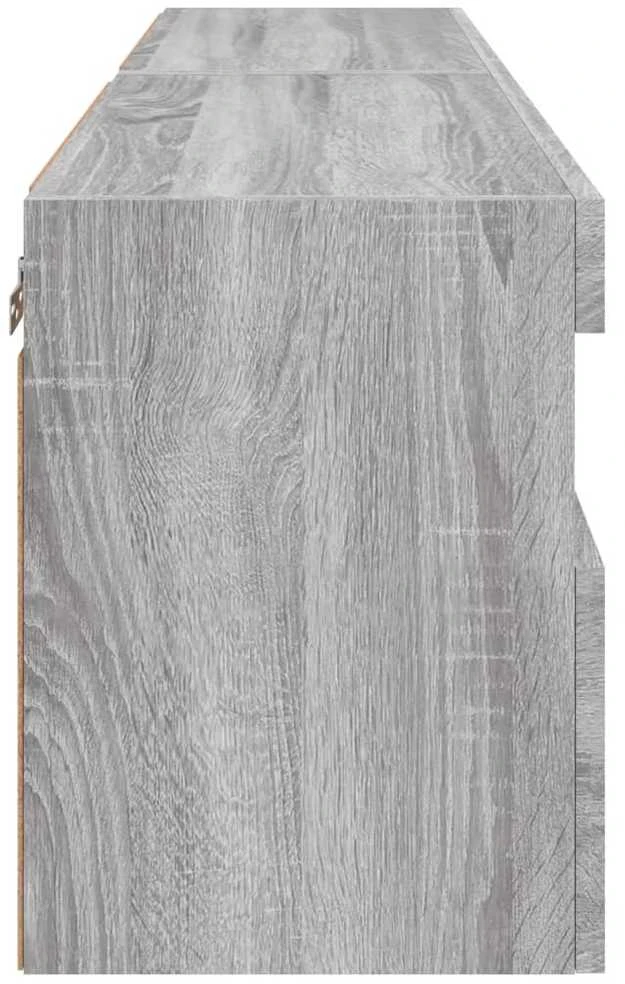 TV staliukas Sieninės TV spintelės su LED, 2vnt., pilka ąžuolo, 60x30x40cm