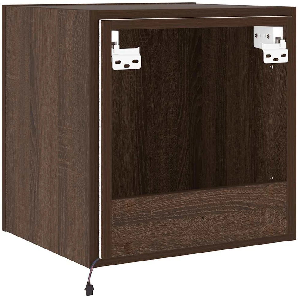 TV staliukas Sieninės TV spintelės su LED, 2vnt., rudos, 40,5x35x40cm