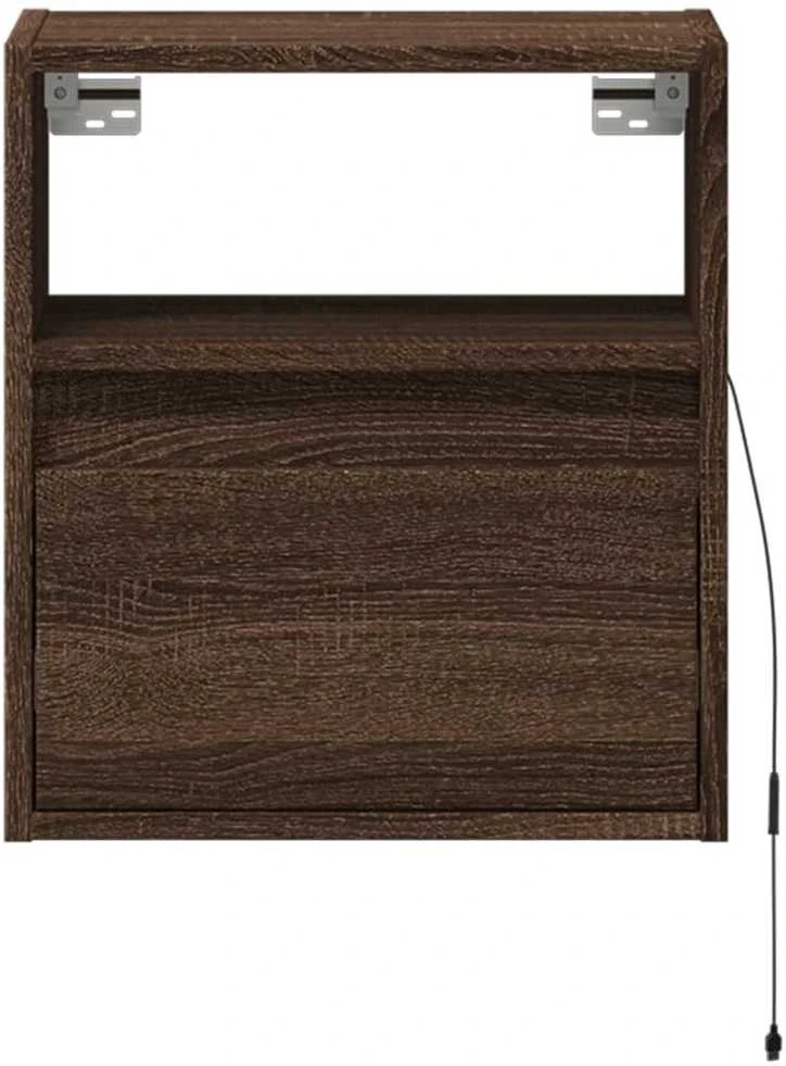 TV staliukas Sieninės TV spintelės su LED, 2vnt., rudos ąžuolo, 41x31x45cm